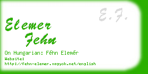 elemer fehn business card
